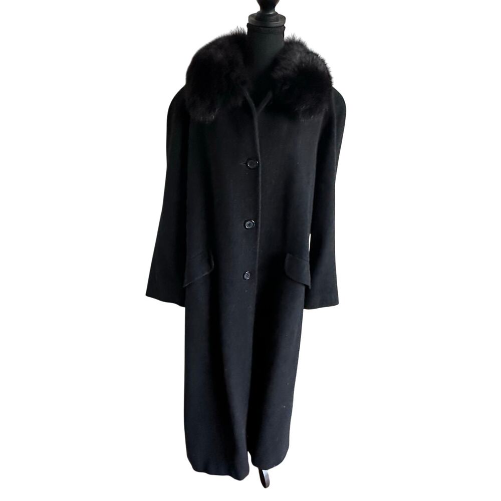 Marvin Richards (Vintage) Wool Coat w/Faux Fur Collar - Size 16